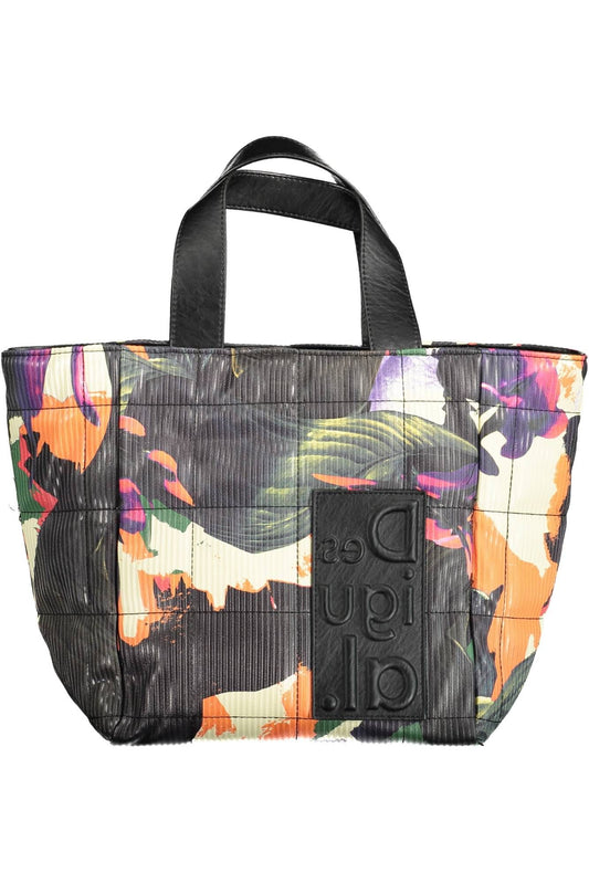 Black Polyurethane Women Handbag