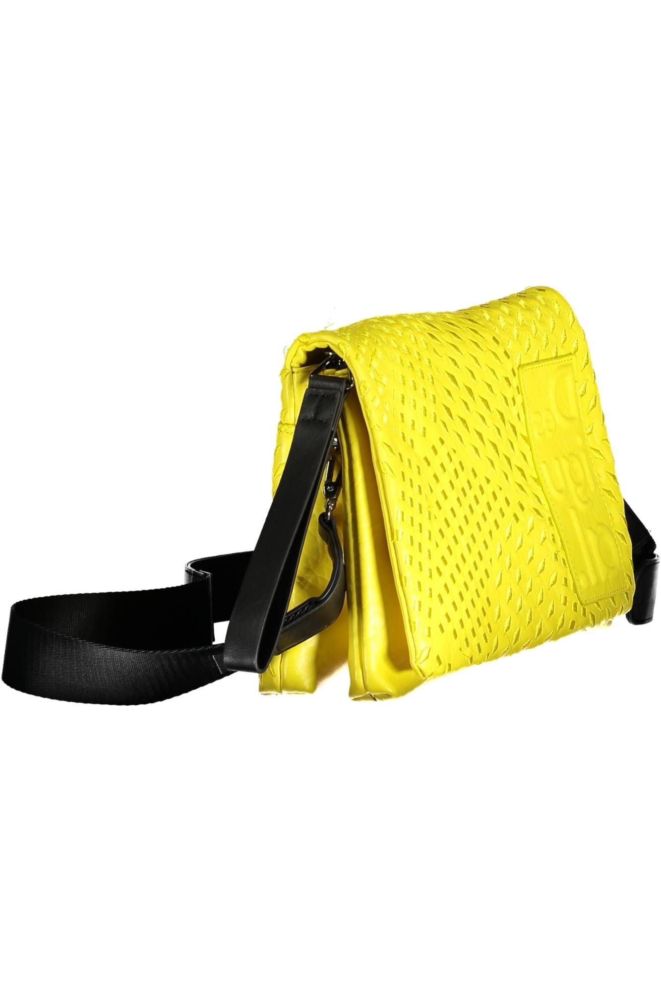 Yellow Polyurethane Women Handbag