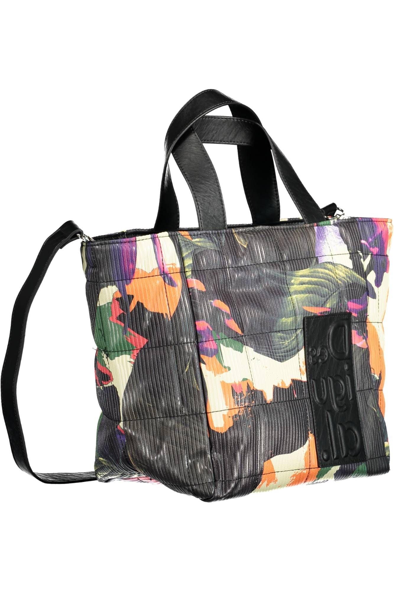 Black Polyurethane Women Handbag