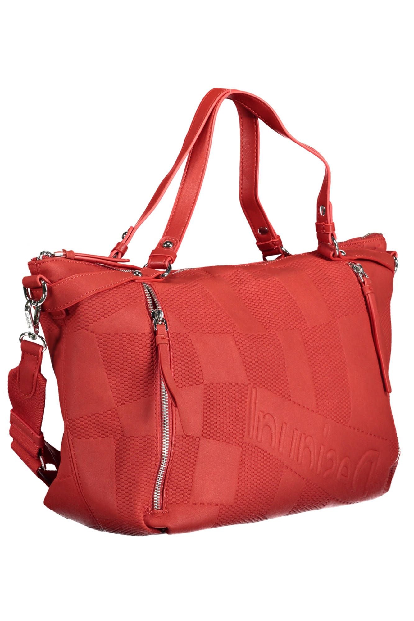 Red Polyurethane Women Handbag