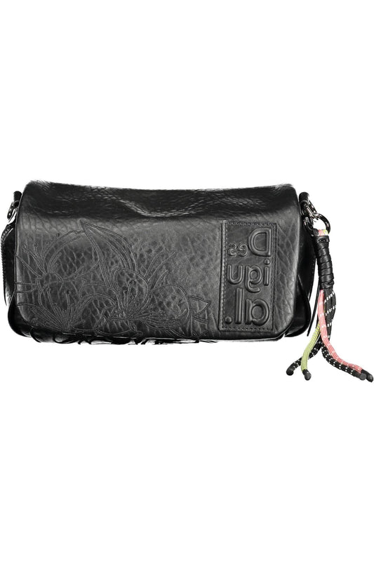 Black Polyurethane Women Handbag