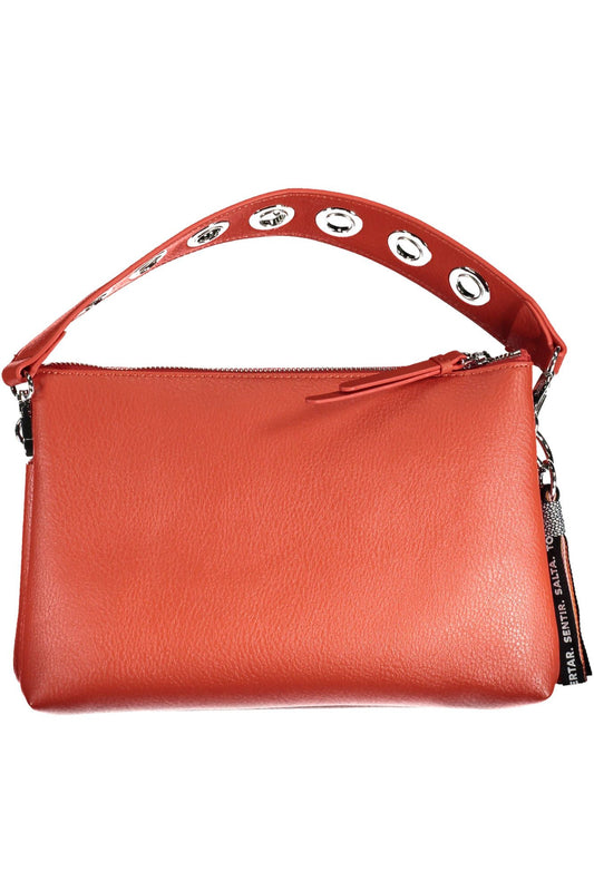 Red Polyurethane Women Handbag