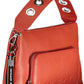 Red Polyurethane Women Handbag