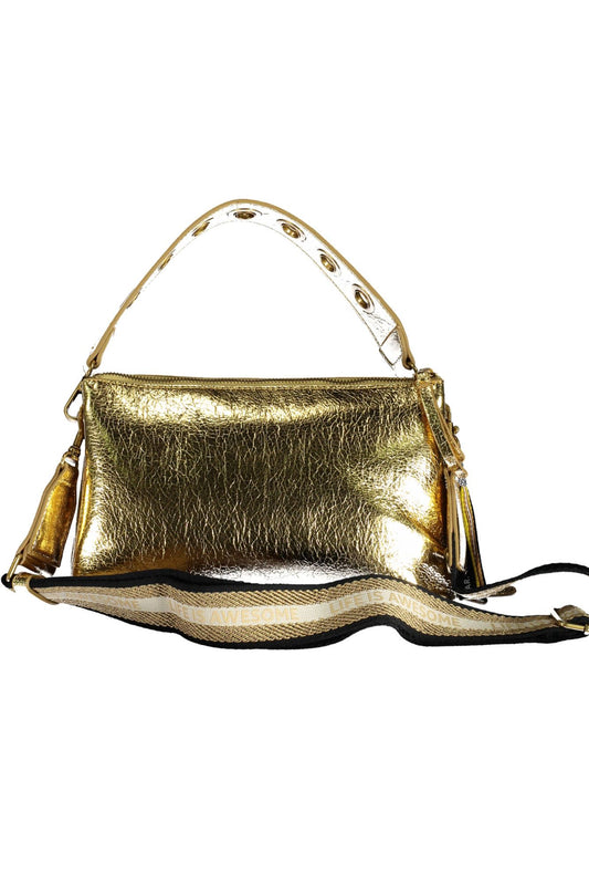 Gold Polyurethane Women Handbag