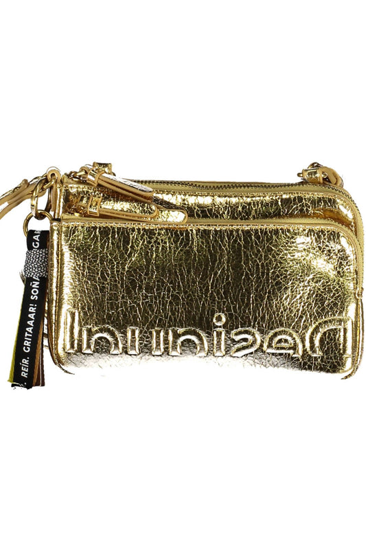 Gold Polyurethane Women Handbag