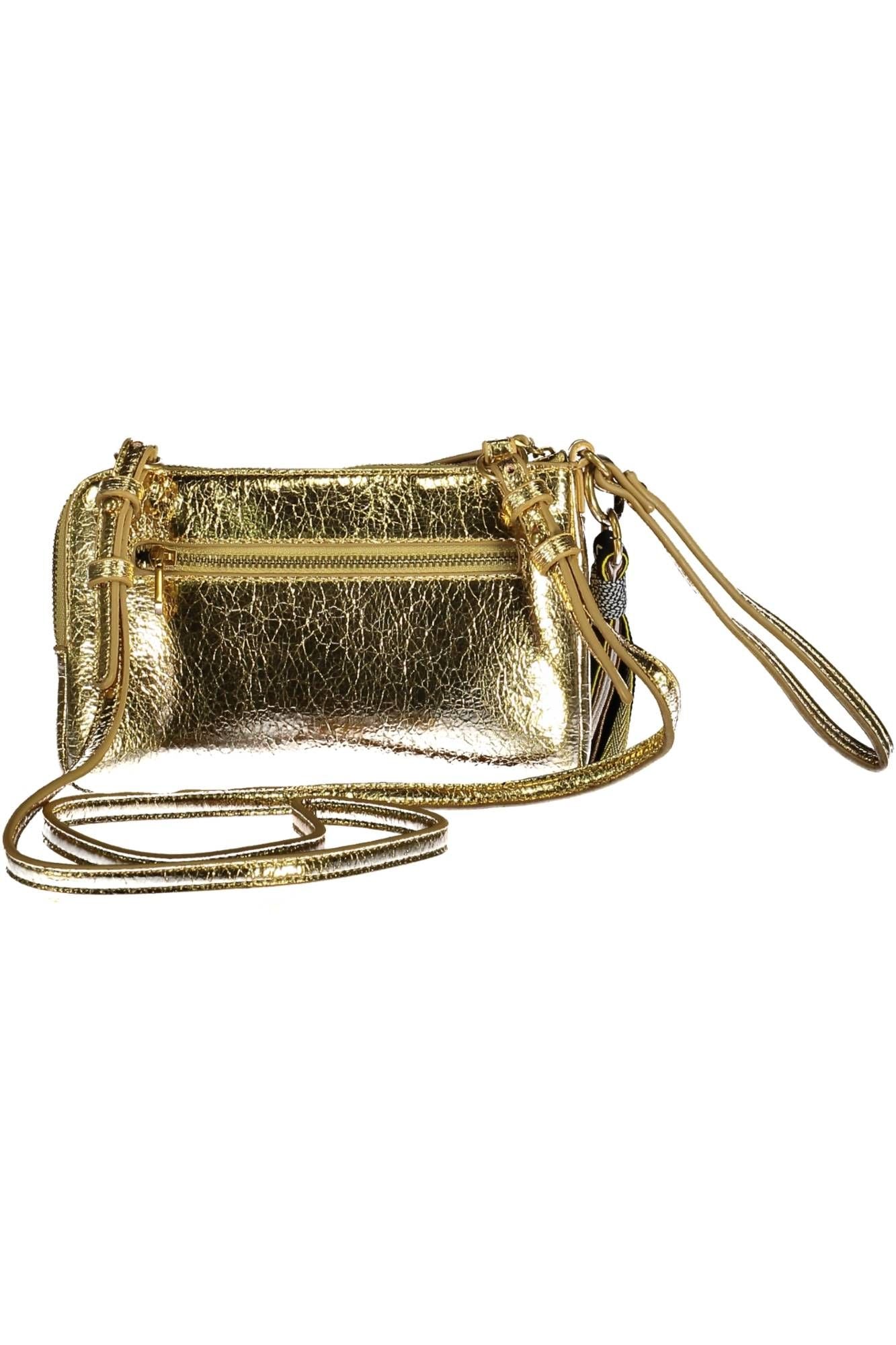 Gold Polyurethane Women Handbag