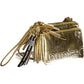 Gold Polyurethane Women Handbag