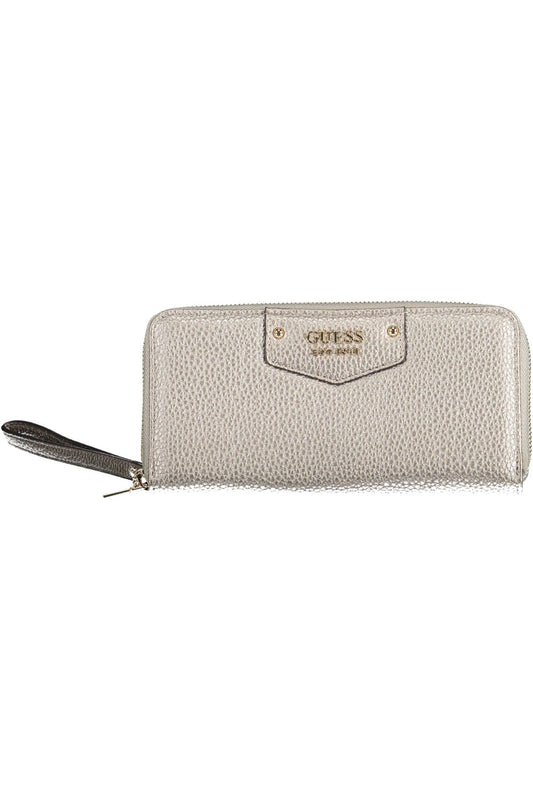 Silver Polyurethane Women Wallet