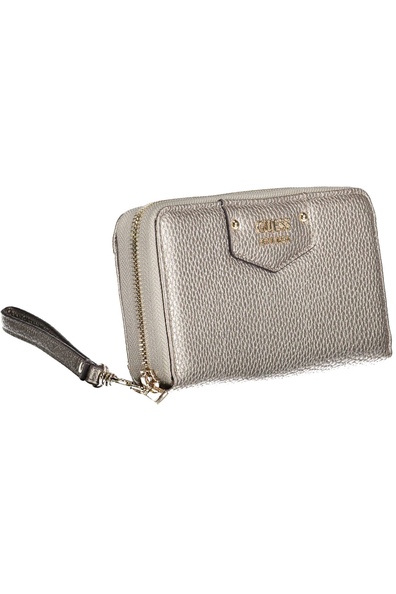 Silver Polyurethane Women Wallet