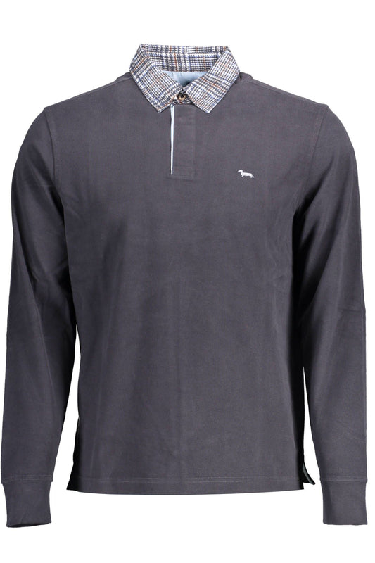 Blue Cotton Men Polo Shirt