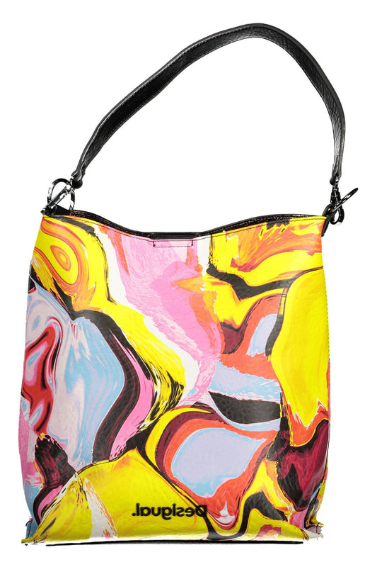Yellow Polyurethane Women Handbag