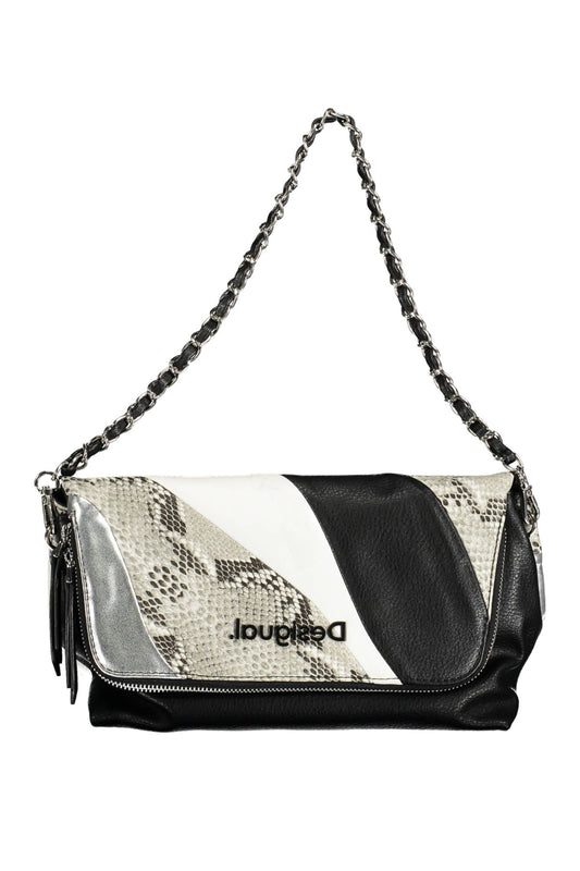Black Polyurethane Women Handbag