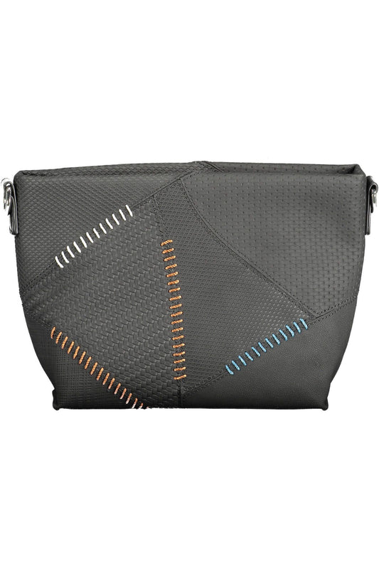 Black Polyurethane Women Handbag