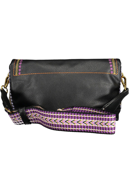 Black Polyurethane Women Handbag
