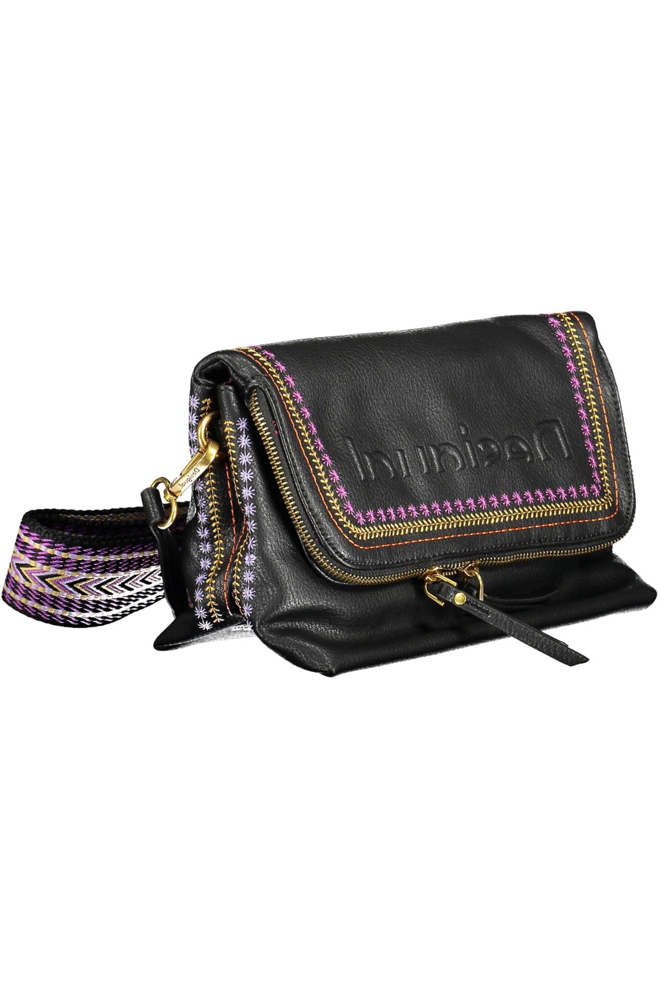 Black Polyurethane Women Handbag