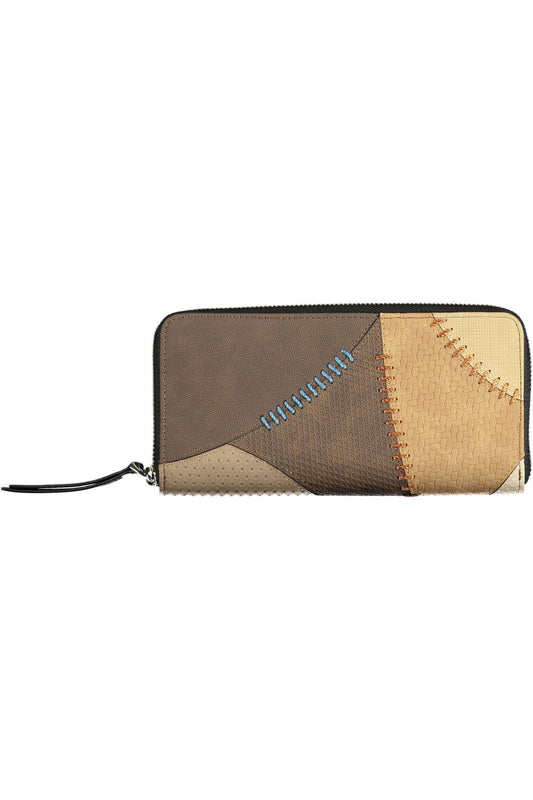 Beige Polyurethane Women Wallet