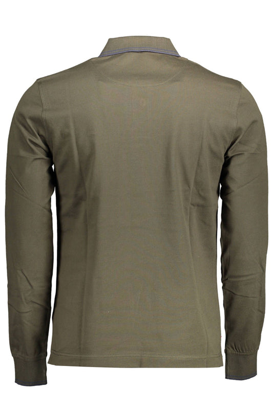 Green Cotton Men Polo Shirt