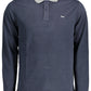 Blue Cotton Men Polo Shirt