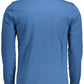 Blue Cotton Men Polo Shirt