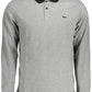 Gray Cotton Men Polo Shirt