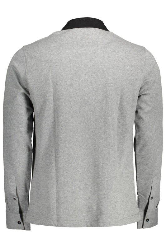 Gray Cotton Men Polo Shirt