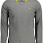 Gray Cotton Men Polo Shirt