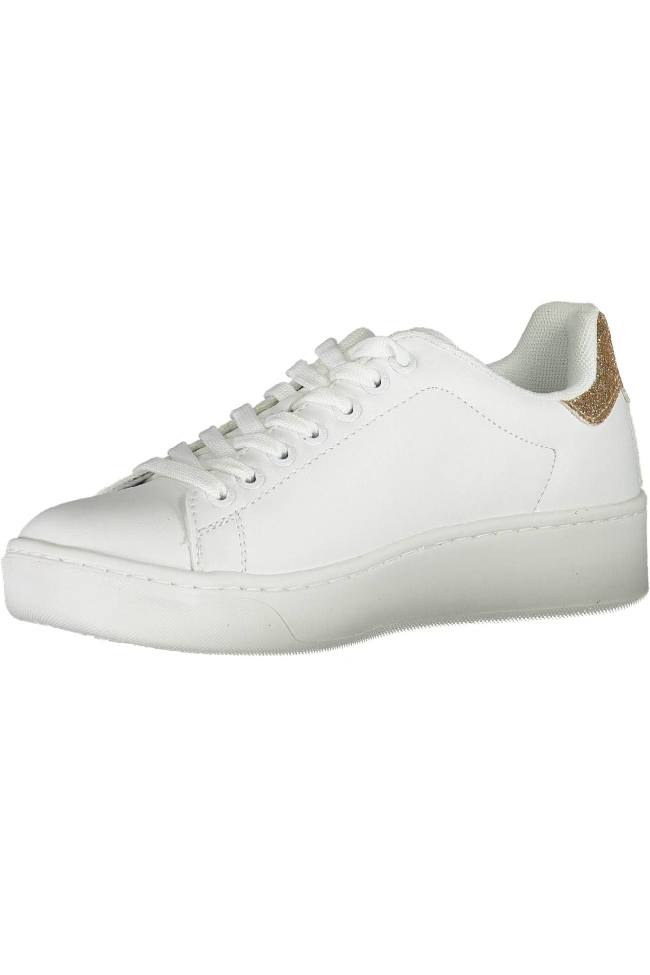 White Polyester Women Sneaker