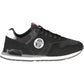 Black Polyester Mens Sneaker