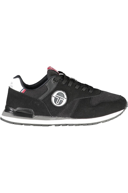 Black Polyester Mens Sneaker