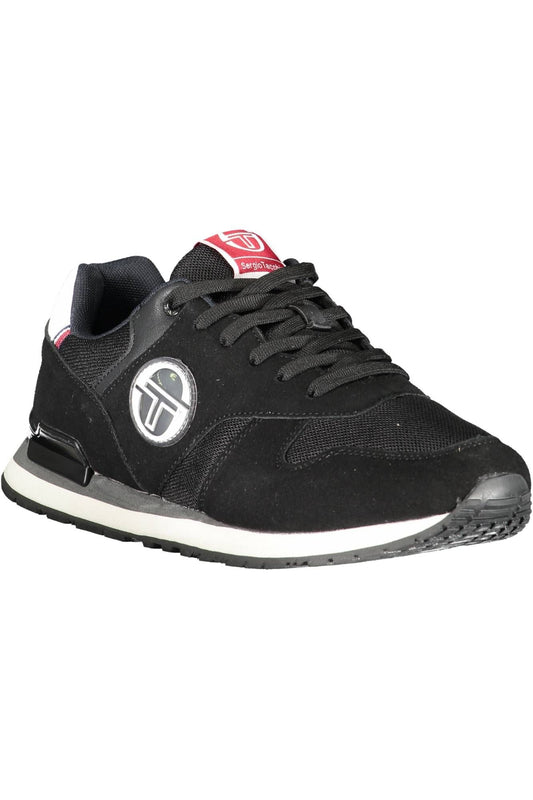 Black Polyester Mens Sneaker