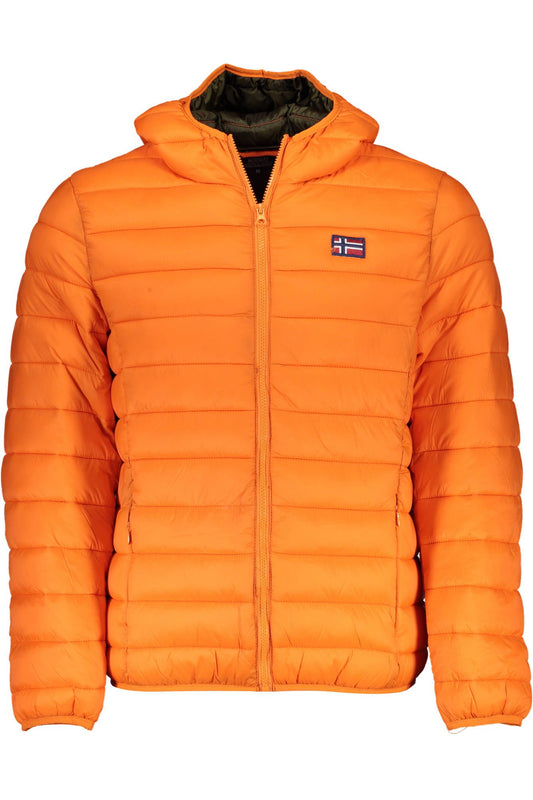 Orange Polyamide Men Jacket