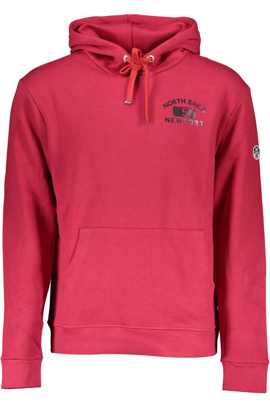 Red Cotton Men Hoodie