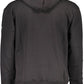 "Black Cotton Men Sweater with Central Pocket"