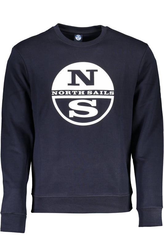 Blue Cotton Men Sweater