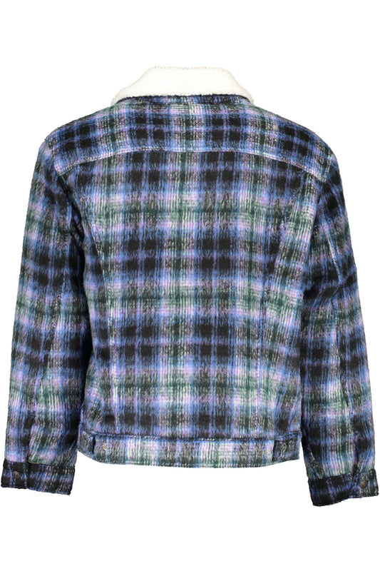 Blue Polyester Men Jacket