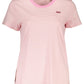 Chic Pink Cotton Tee with Classic Logo