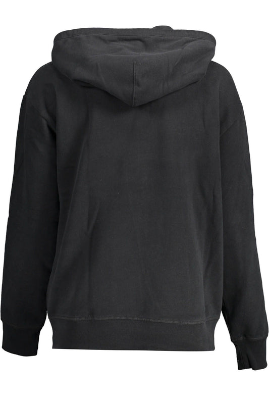 Black Cotton Women Sweatshirt
