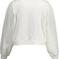 Chic White Cotton Round Neck Sweater