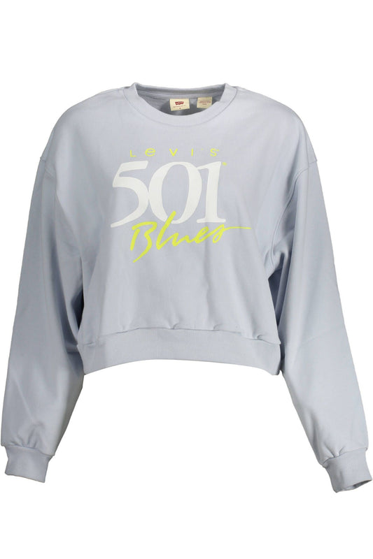 Light Blue Cotton Women Sweater