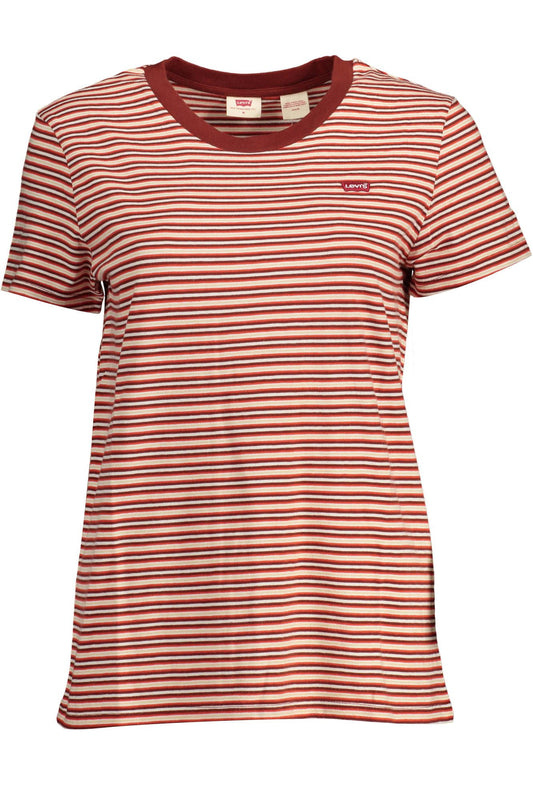 Vibrant Red Cotton Tee with Classic Logo