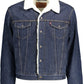 Blue Cotton Men Jacket