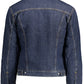 Blue Cotton Men Jacket