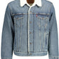 Blue Cotton Men Jacket