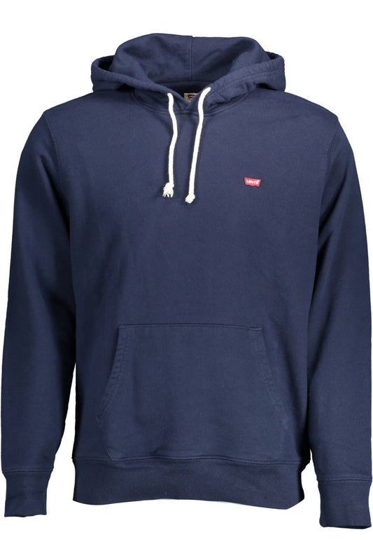 Blue Cotton Men Sweater