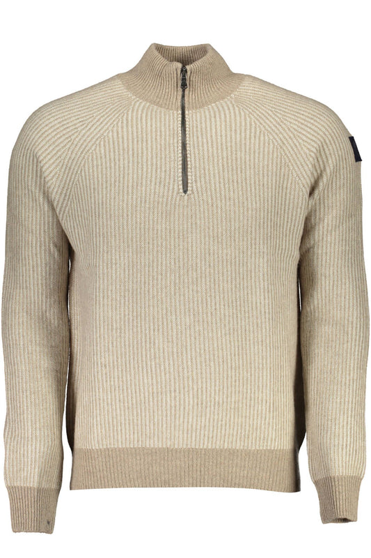 Beige Wool Men Sweater