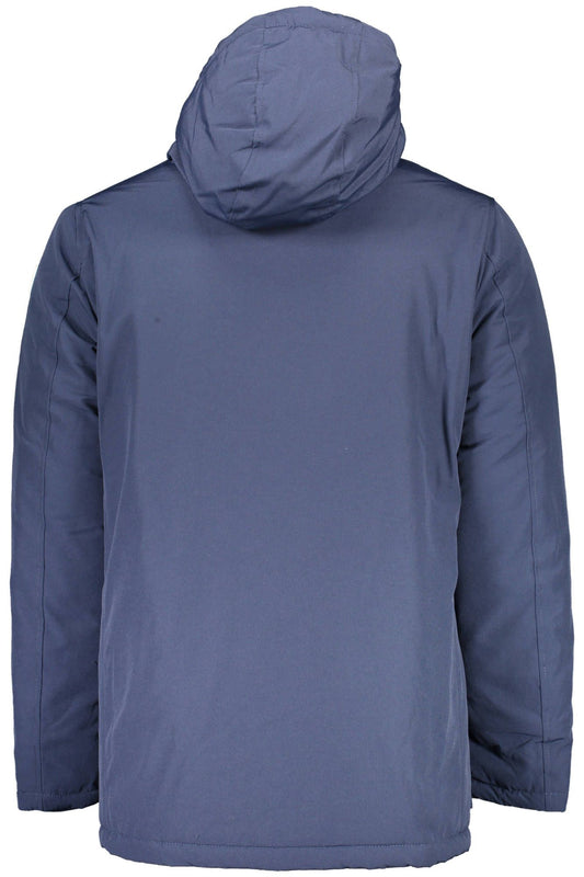 Blue Polyester Men Jacket