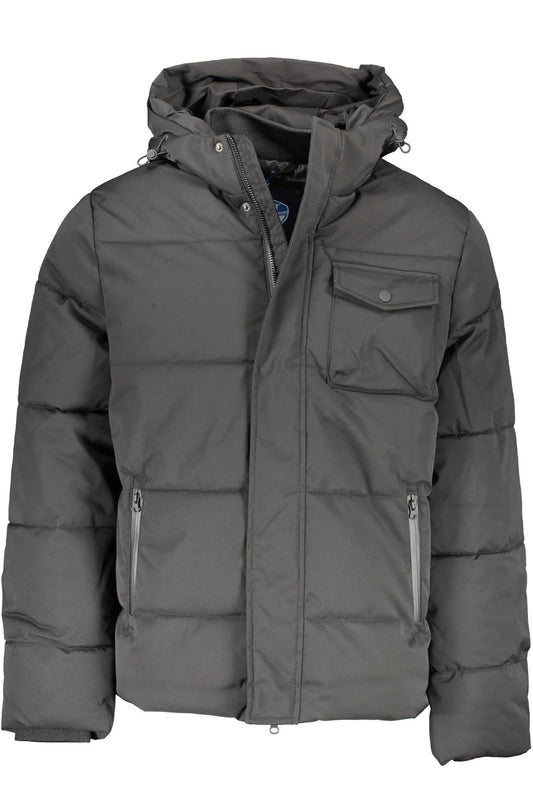 Black Polyester Men Jacket