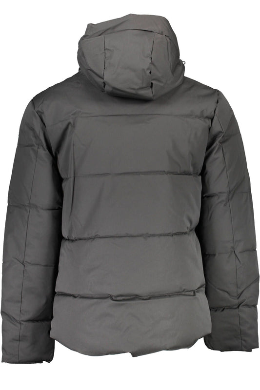 Black Polyester Men Jacket