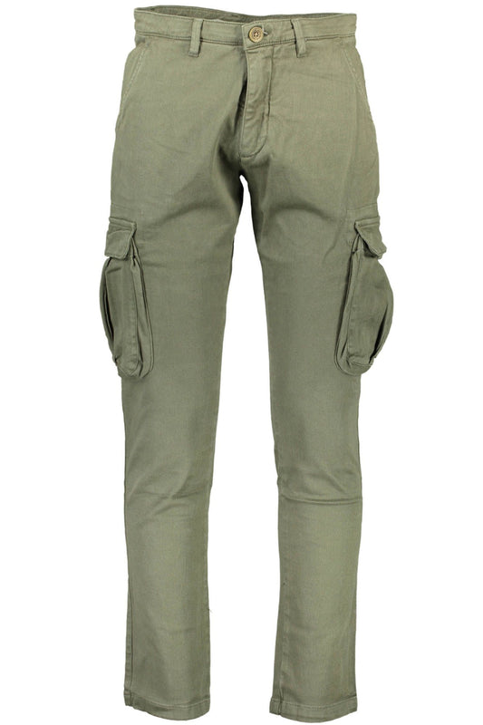 Green Cotton Men Pant