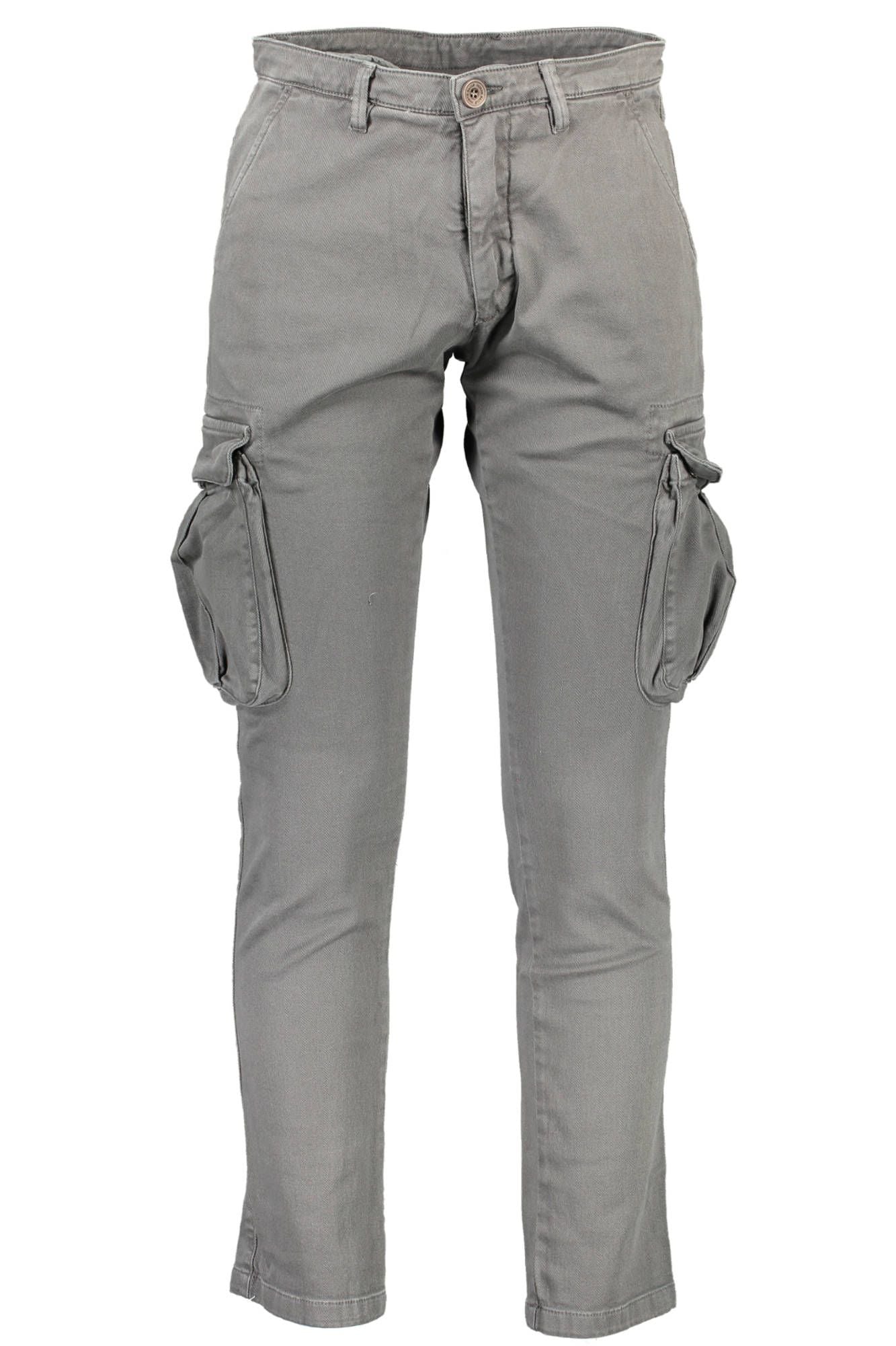Gray Cotton Men Trouser